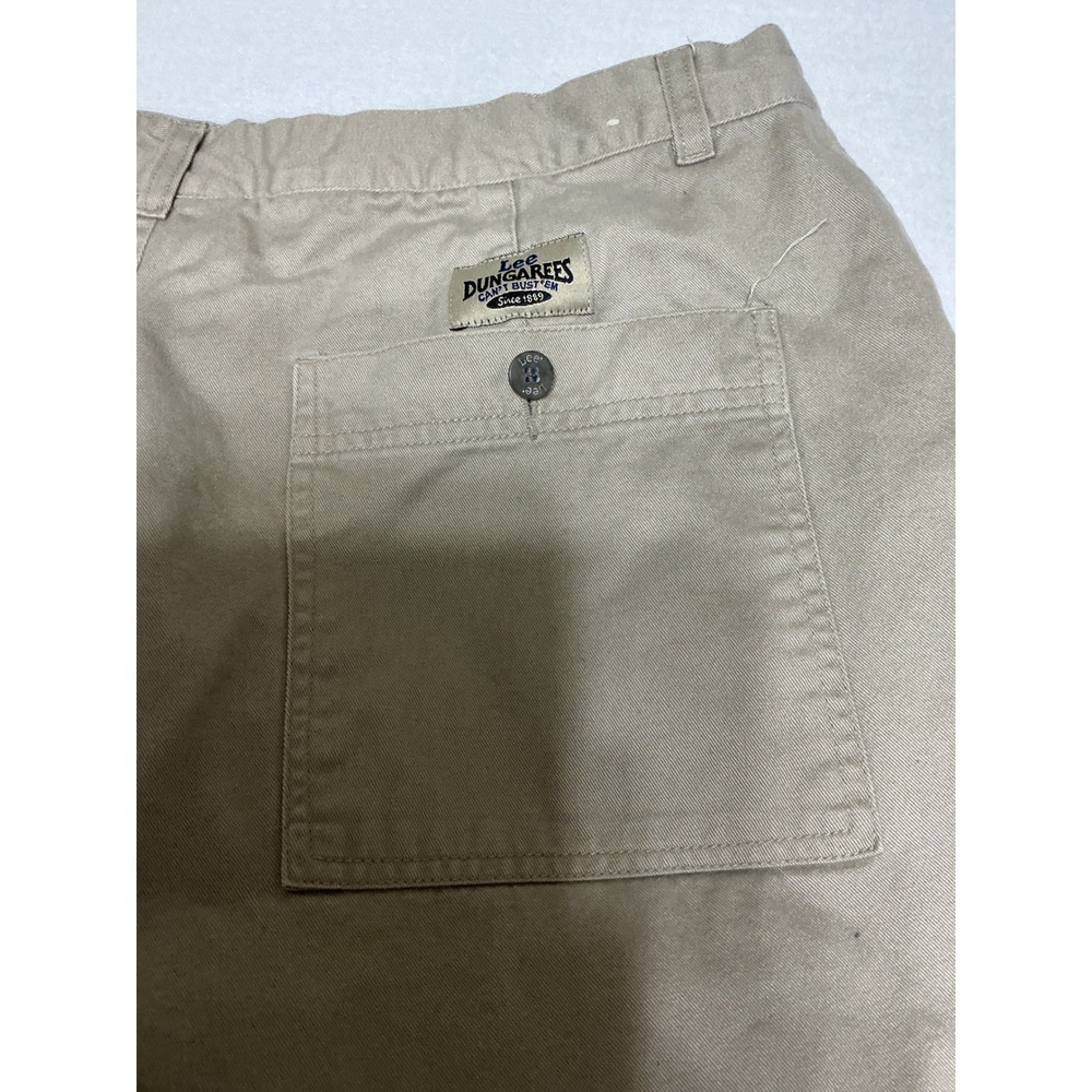 Lee Dungarees Mens Flannel Lined Cargo Pants Khaki Tan Plaid 36x32 RN34783 - Picture 7 of 8
